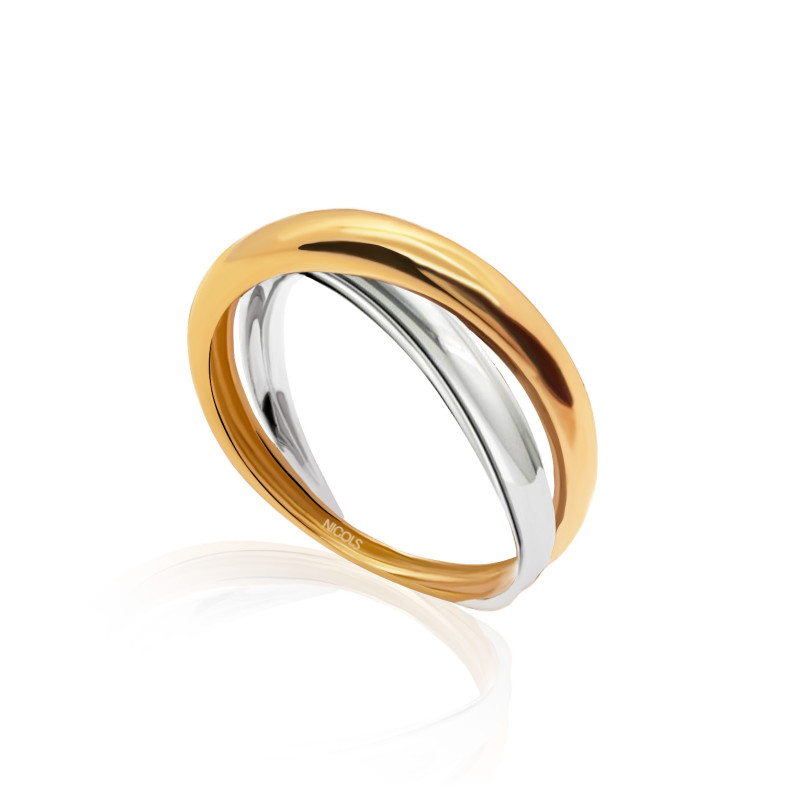 Ring ONDA CRUCE White Yellow Gold 35010058510