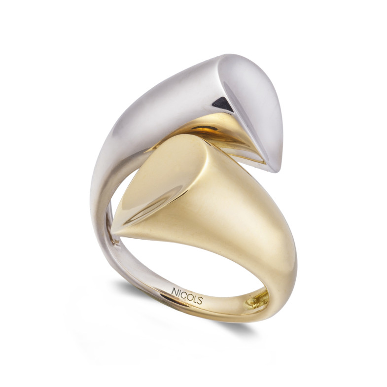 YOU AND ME MAXI Yellow and White Gold Ring 35010300110
