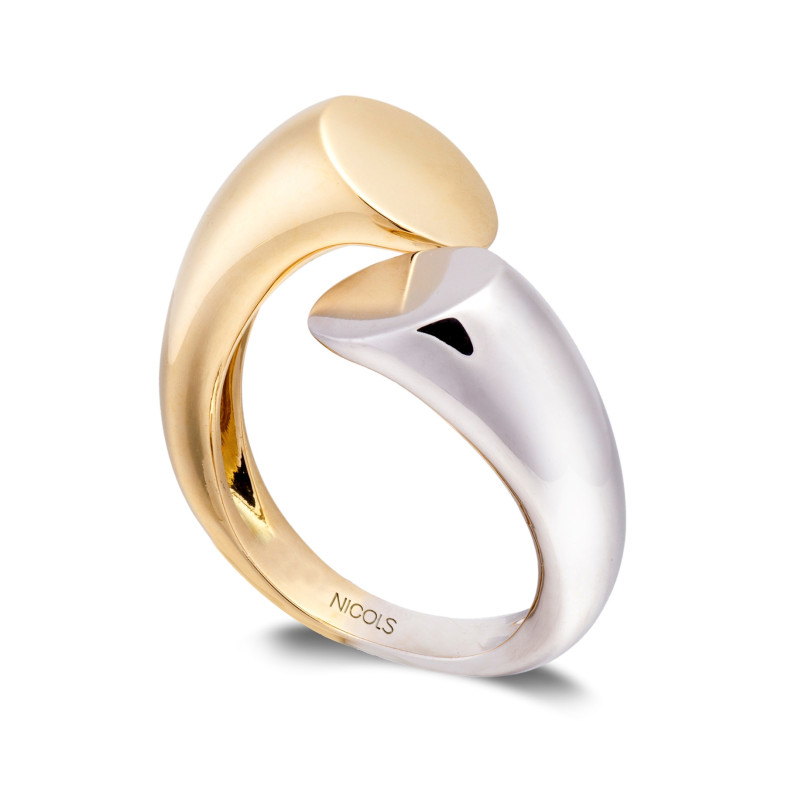 Anel TU YO MIDI ouro amarelo e branco 35010301110