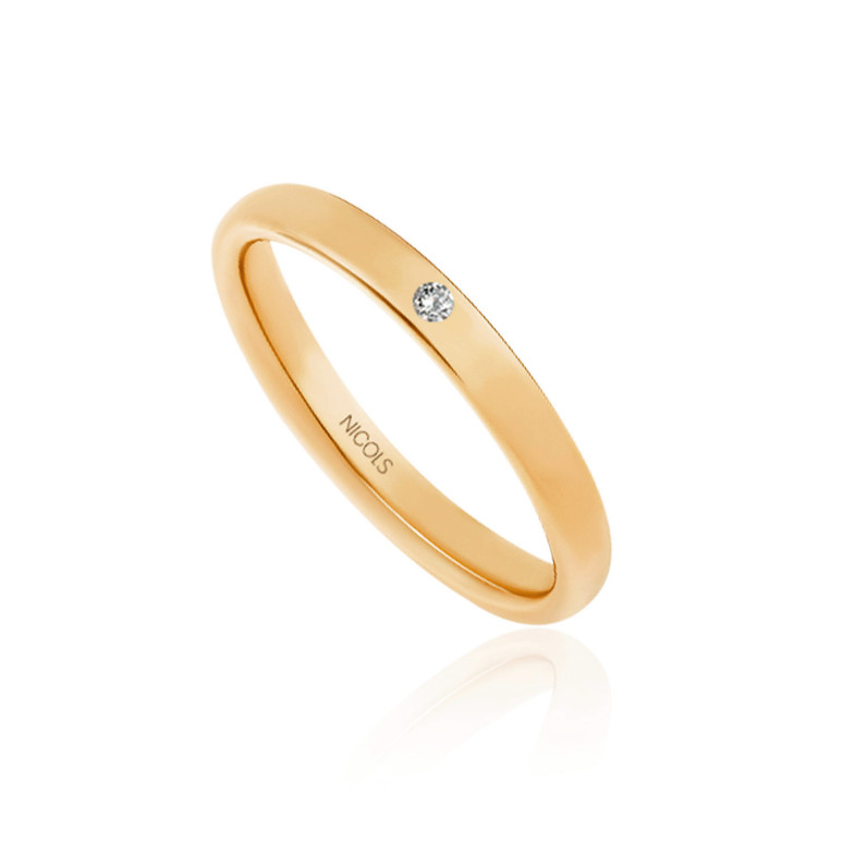 Matrimonio Alleanza Rosa Oro 3,0Mm Diamante 0.02 99411023330