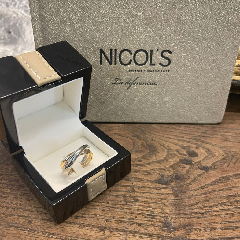 Gold Ring Minimalistisch Media Double Caña Interlaced 35010018110