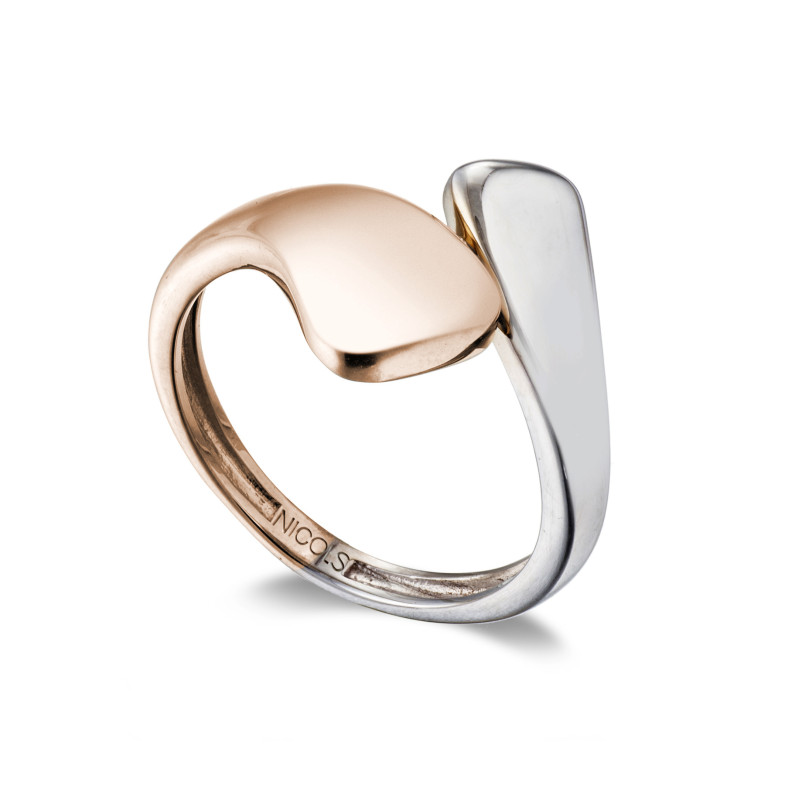 Anello in oro Elegancia Tu y Yo Concava Bicolor 35010032210