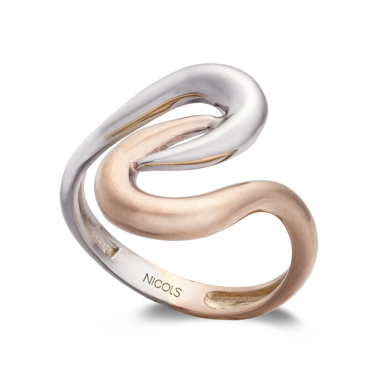 Anel de Ouro BASIC GOLD LATIGO DUAS ONDAS CRUZADAS 35010102710