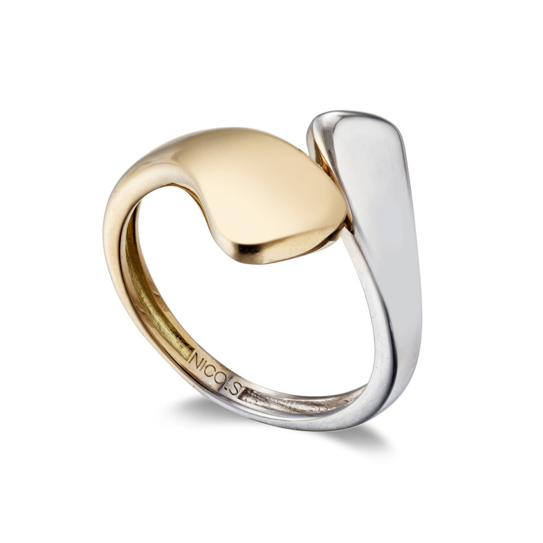 Anneau d'or Elegancia Tu y Yo Concava Bicolor 35010032110