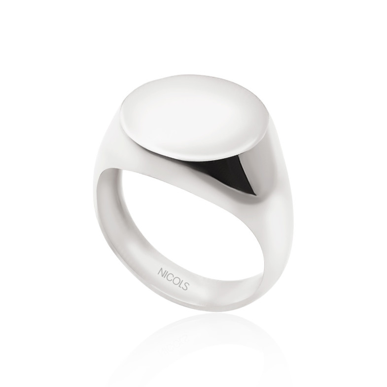 Sigillo d'epoca rotondo in oro bianco da donna 35010721310