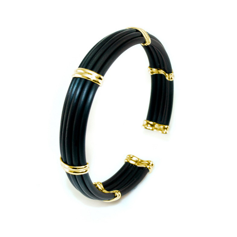 Gold and Rubber Unisex Double Gallon Vault Bracelet 12mm 99920116331
