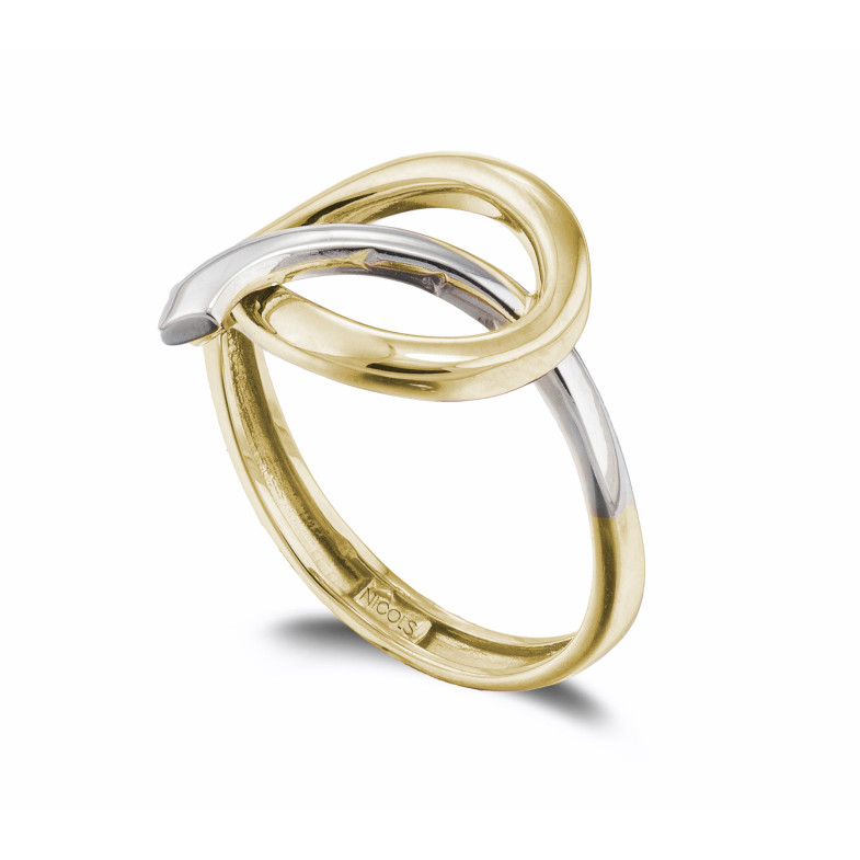 Sculpture Golden Ring Fina Onda Latigo Concava or jaune et blanc 35010025110
