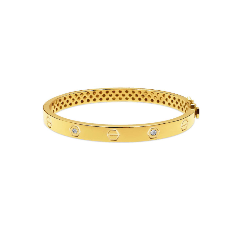 Gold Bracelet Screws & Diamonds Harmony 6mm 99930150131