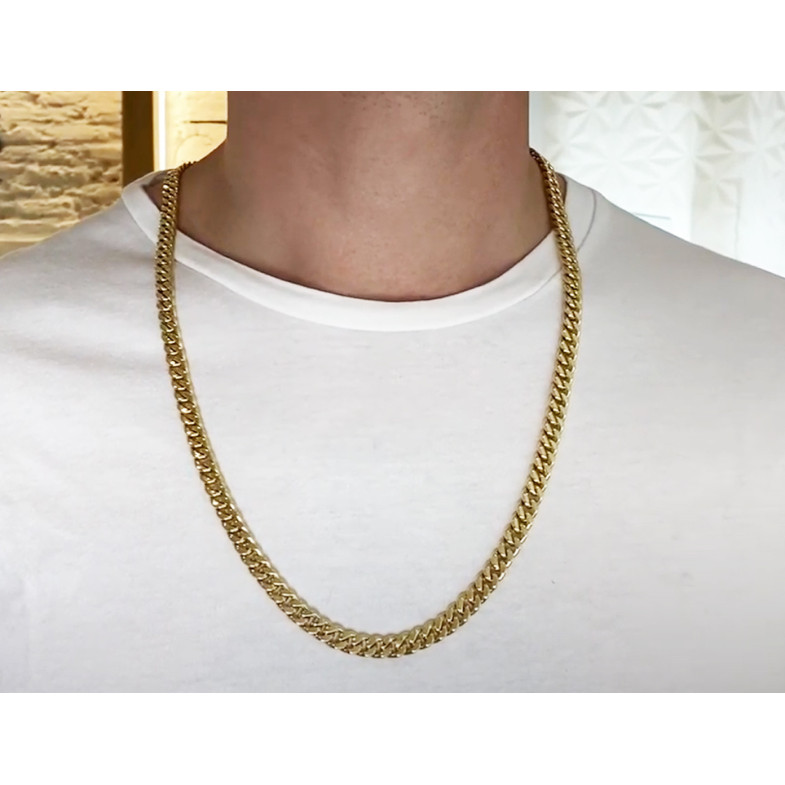 Meio-fio plano com corrente de ouro 18kt 70cm 35110010740