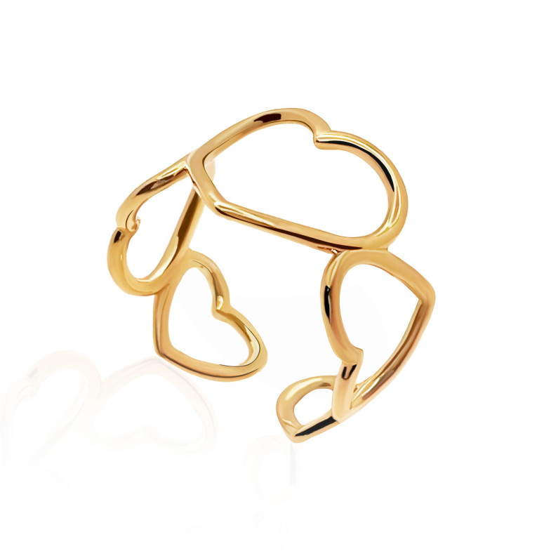 Oro anello silhouette 5 Cuori 35010072910