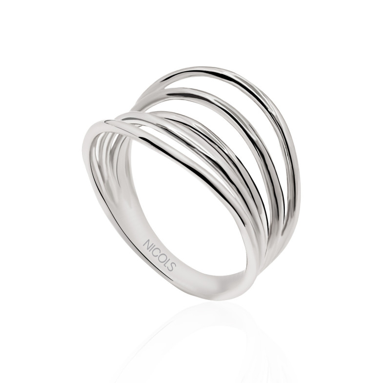 Anneau d'or Minimalist 5 lignes Undulate 35010520010