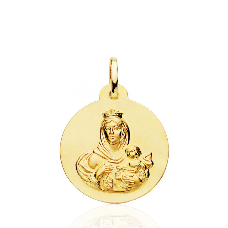 Medalha 22mm Virgen del Carmen 18kt 36210202252