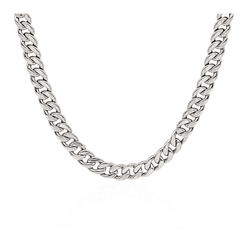 Cuban Chain 60cm Solid White Gold 18kt 99933050040