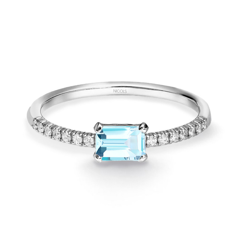 Anillo Topacio Delphina Diamantes Oro Blanco 99930185211