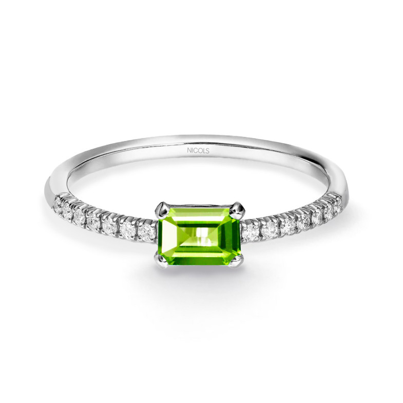 Anillo Peridoto Delphina Diamantes Oro Blanco 99930185411