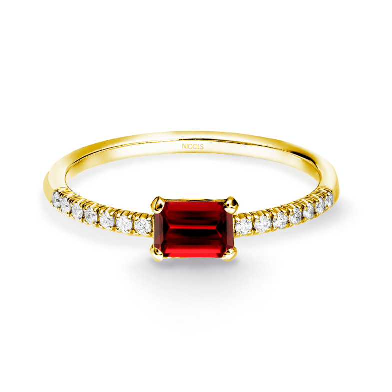 Anillo Granate Delphina Diamantes Oro Amarillo 99930185515