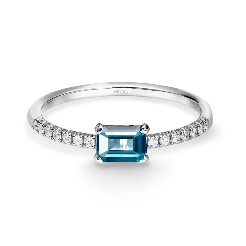 Anel Topaz Londres Delphina diamantes ouro branco 99930185311
