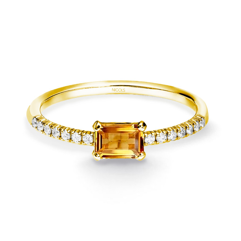 Anillo Citrino Delphina Diamantes Oro Amarillo 99930185615