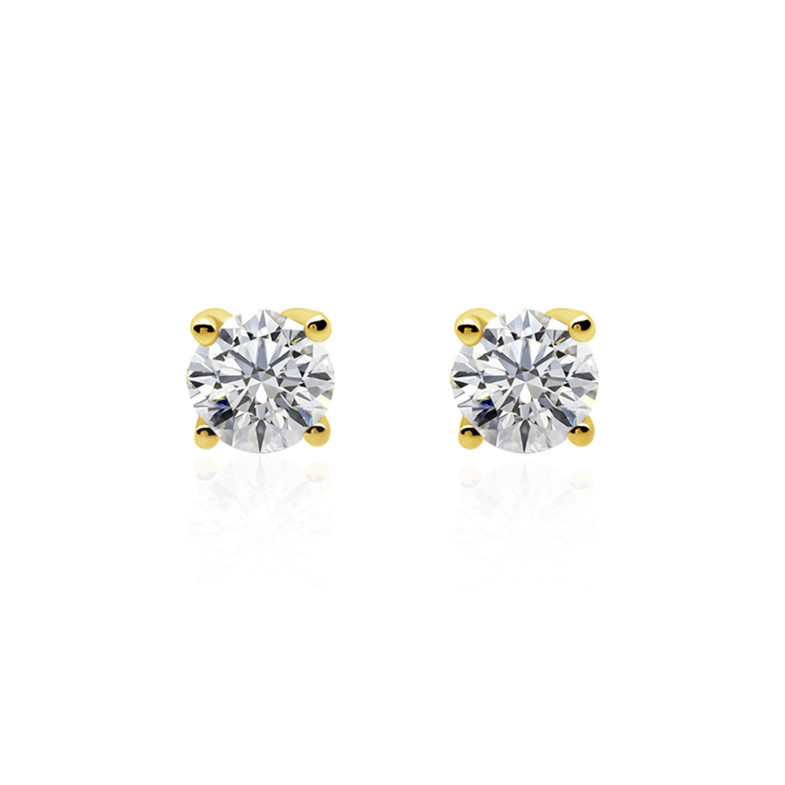 Boucles d'oreilles Jackie en or jaune et diamants
