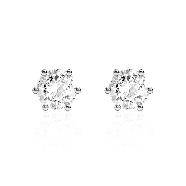 Boucles d'oreilles en diamant Geraldine Gold White