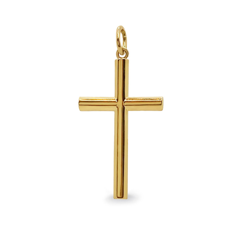 Massives, glattes Goldkreuz XXL-Rohr aus 18-karätigem Gold 99929060653