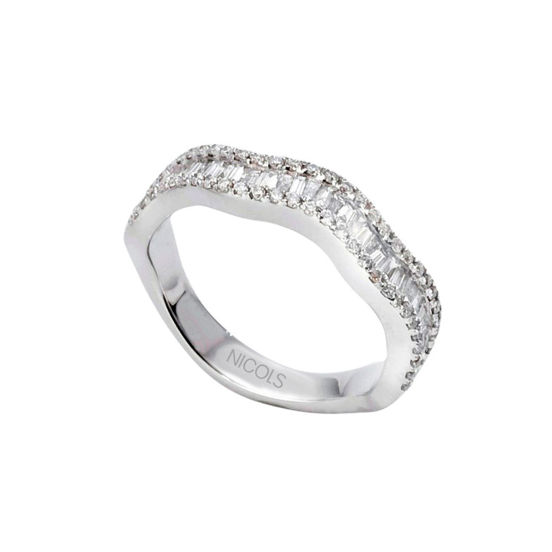 Anel de diamante Abelia 0.65 Branco Ouro Ondas 14710310211