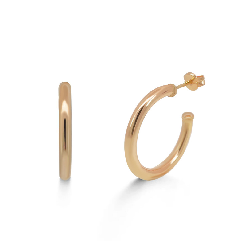 Boucles d'oreilles créoles or rose 25 mm 36810011220