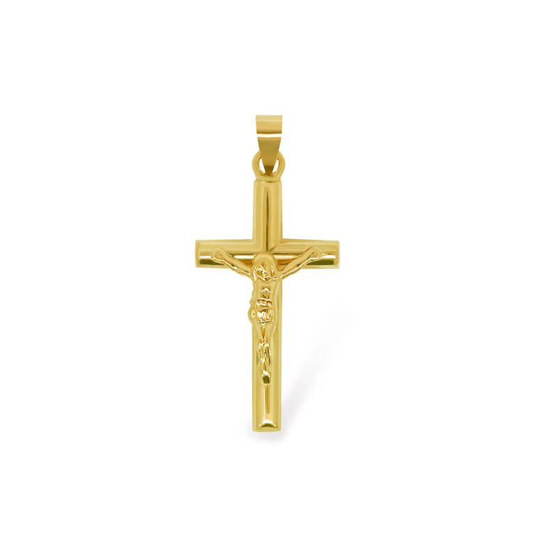 Croix d'or jaune Christ Tube Redondo 24x14 36810035053