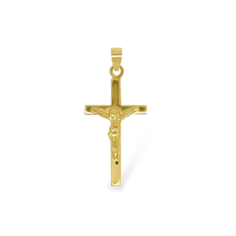 Yellow Gold Cross Christ Square Tube 25x15 36810046053