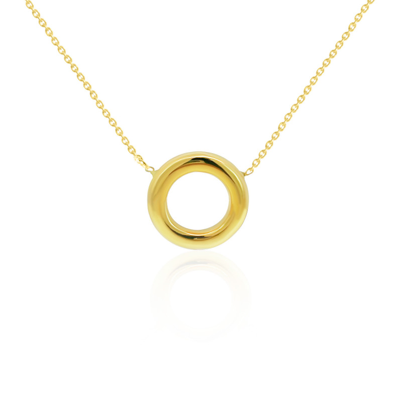 Colar de argola com círculo grosso em ouro amarelo 36810110040