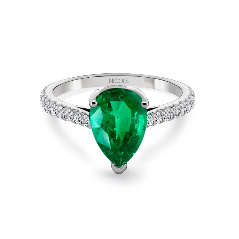 Anneau émeraude perle et diamants 1.92 99930312811