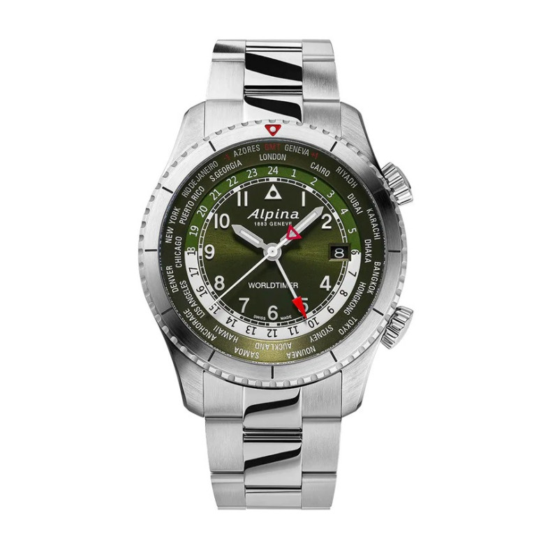 Alpina Startimer Pilot Quartz Worldtimer AL-255GR4S26B