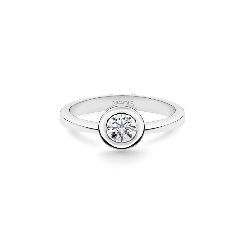 Anello di fidanzamento Linda in oro bianco 18kt con diamante