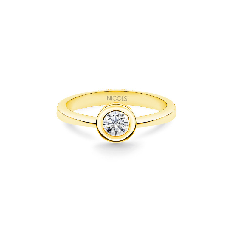 Anello pendente in oro giallo 18kt con diamante