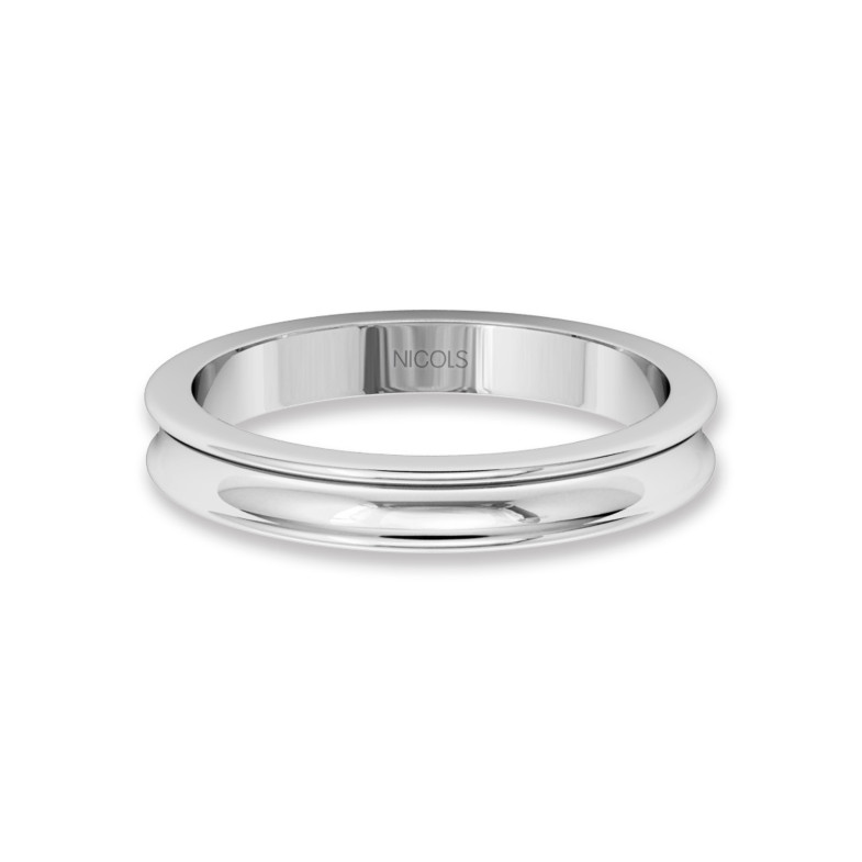 Aliança de casamento em ouro branco GEA