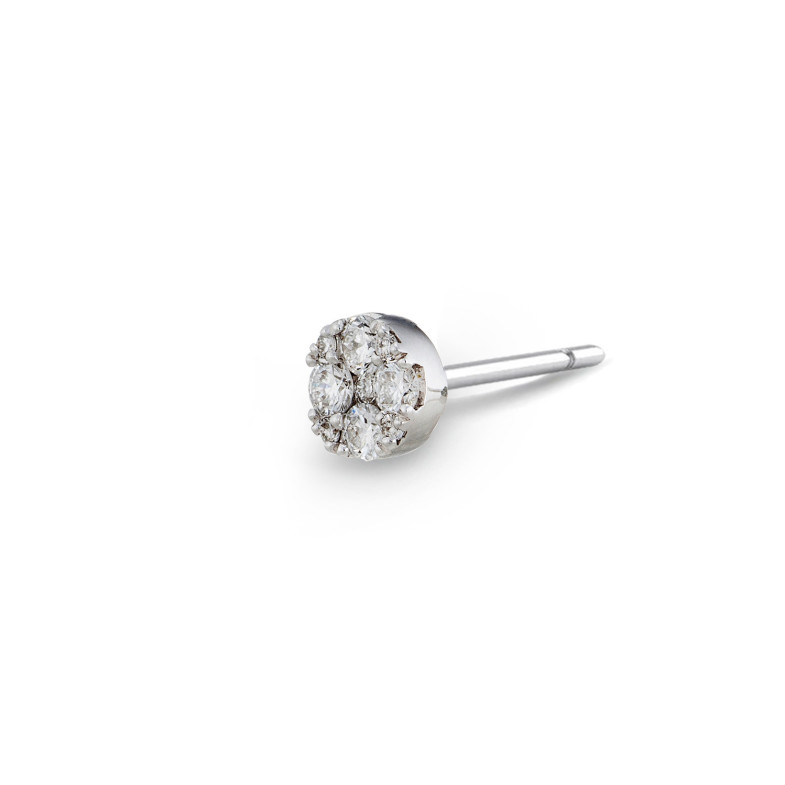 Piercing dell'orecchio diamante Gardenia 0.19 Dormilona Oro Bianco 14710980029