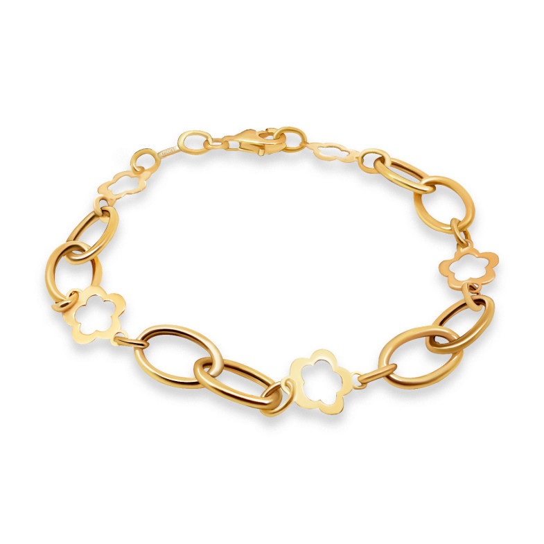 Gelbgold-Hohlblumen-Gliederarmband 36710020030