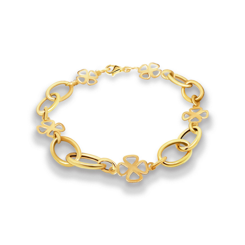 Bracelet Maillons Or Jaune 5 Trèfle Femme 36710020130