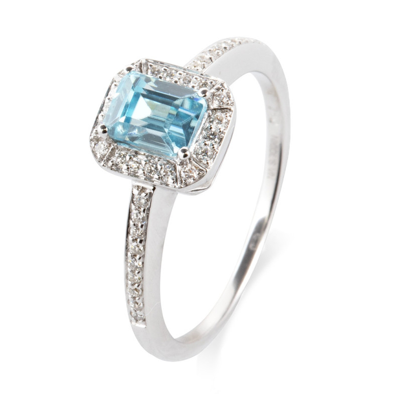 Bague en or Zircon Blue SELLO BAGUETTE 14710940111
