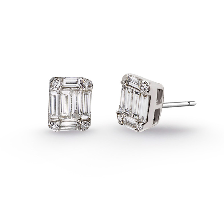 Boucles d'oreilles diamant MINERVA 0.70 Dormilonas Square 32810035021