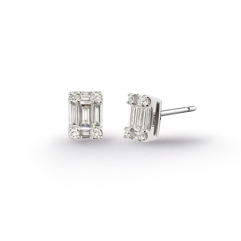 MINERVA Diamond Earrings 0.70 Square Studs 32810038121