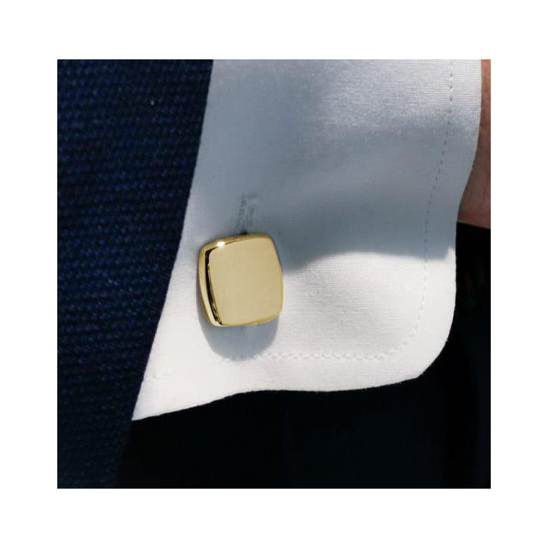 Engravable Square Gold Cufflinks 33810111681