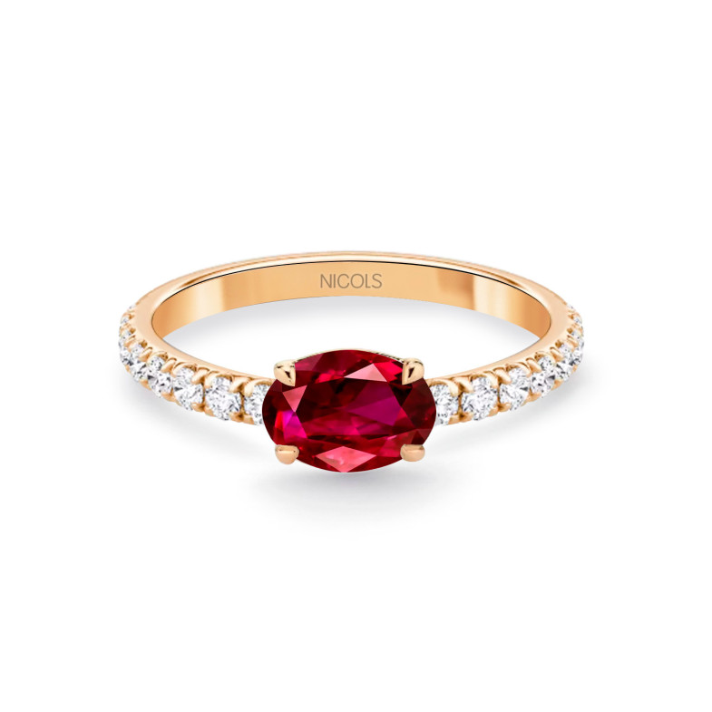 Lolita Ruby and Diamond Ring 0.45 Rose Gold 26910380119