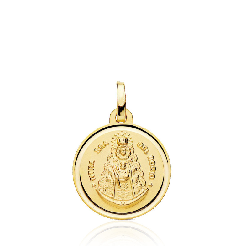Médaille 18Mm Virgen Del Rocío Bisel Liso 18Kt 36210261852