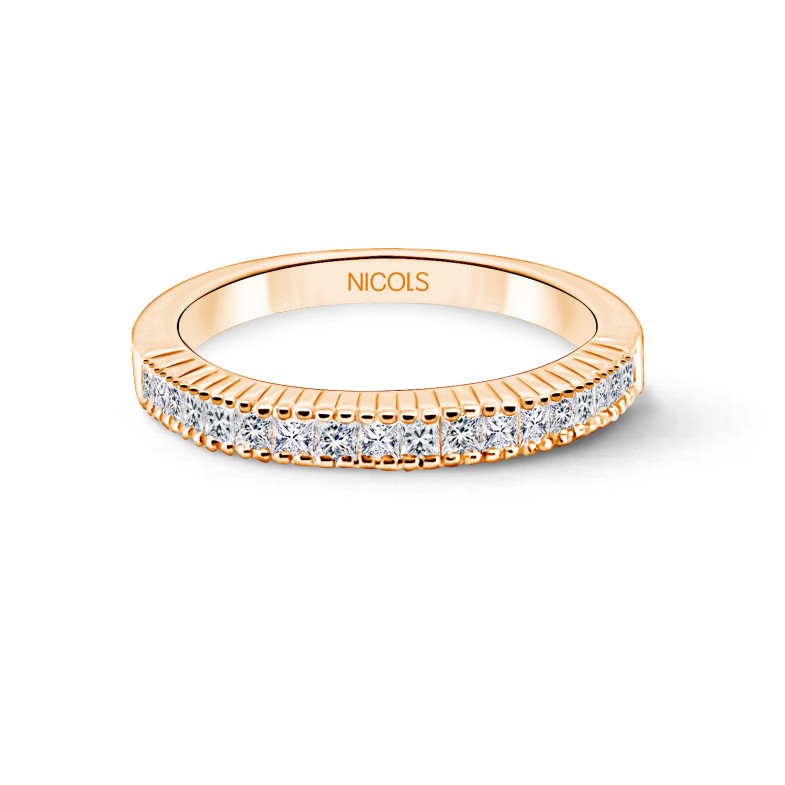 Anel de diamante Princesa 0.48 Ouro rosa 14710140119