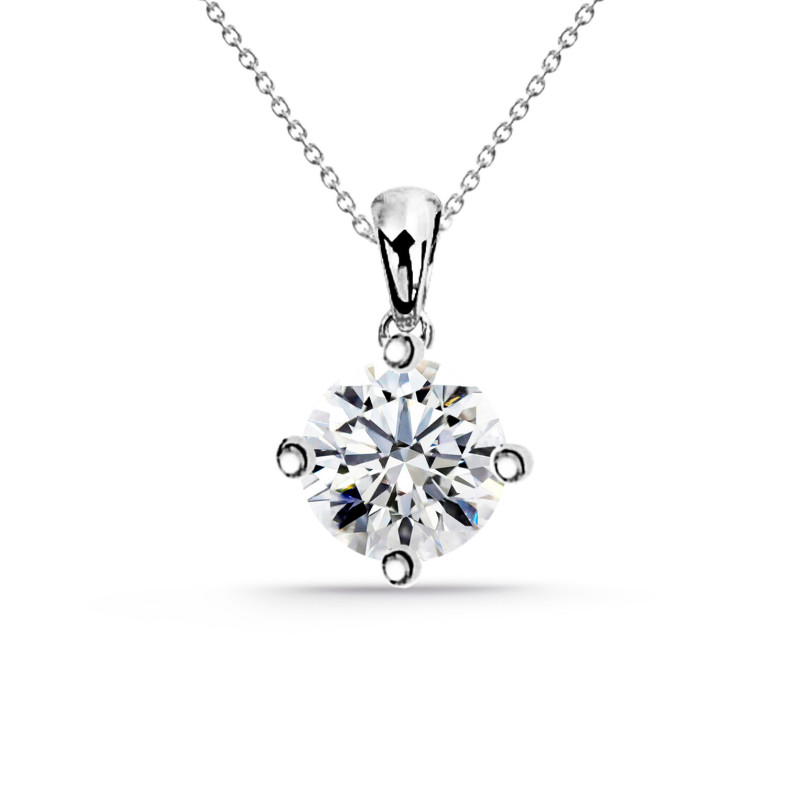 Collier en diamant Jackie Twisted 0.10-0.50ct Or blanc solitaire 99925231041