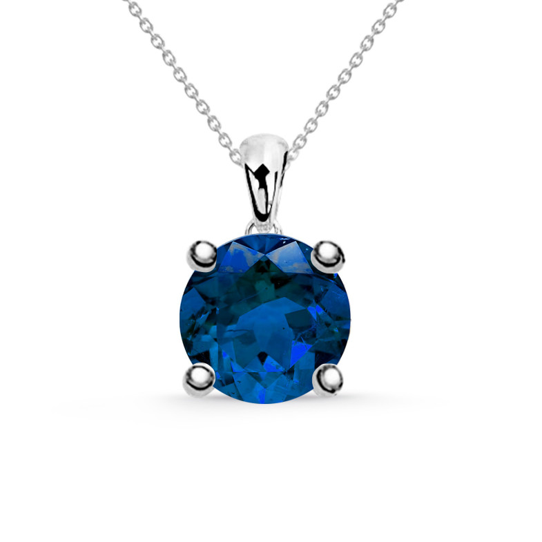 Sapphire JACKIE 0.20ct 0.50ct Solitaire Necklace White Gold 99925221044