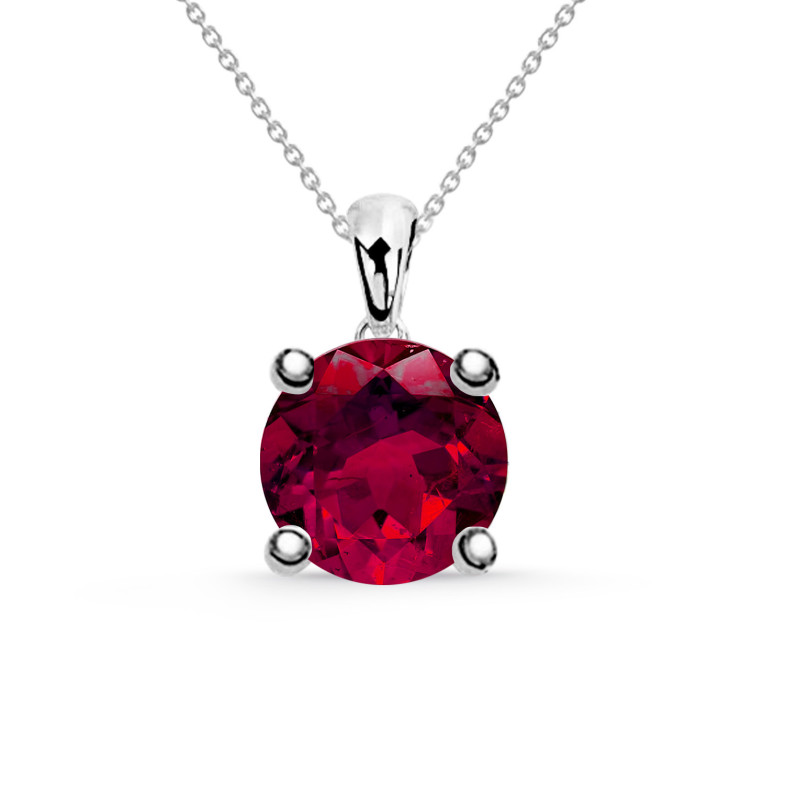 Ruby Necklace JACKIE 0.20ct 0.50ct Solitaire White Gold 99925221043