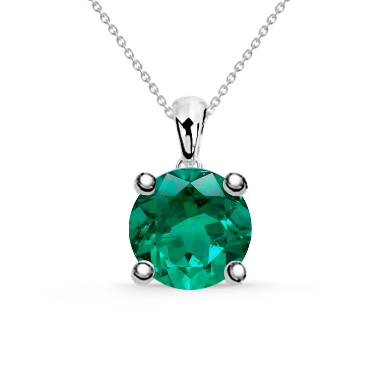 Collana di smeraldo JACKIE 0.20ct 0.50ct Oro bianco solubile 99925221042