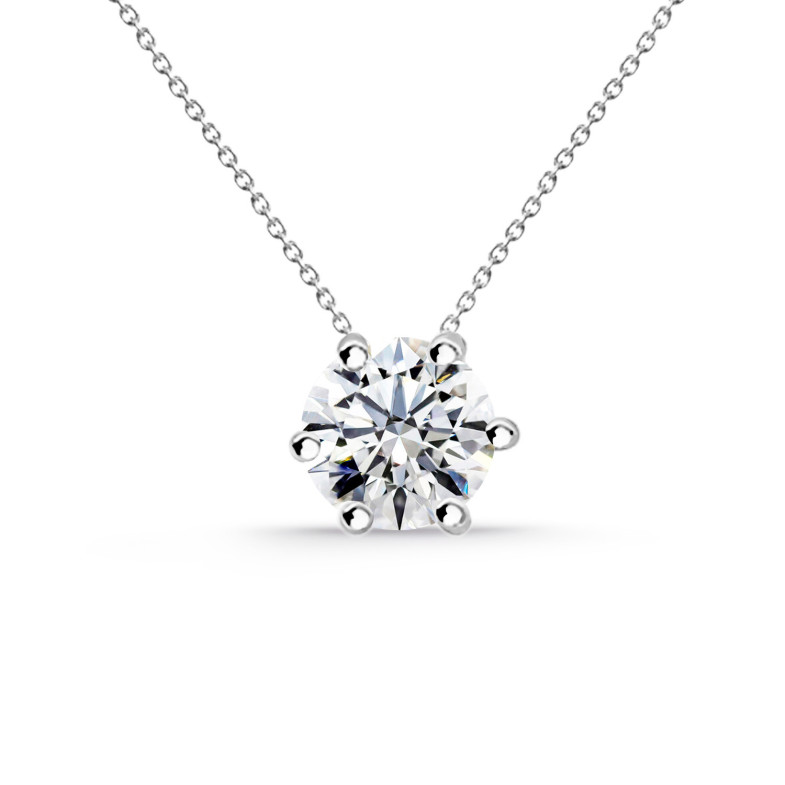 Diamant Halskette Alexia 0.10-0.50ct Solitat Gold Weiß 99928311041